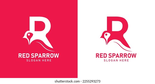 Bird, sparrow, stylized vector logo