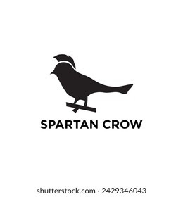 Bird Spartan Crow Logo Design Simple Minimalist