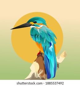 bird species exotic color in the fur Illustration . Hand drawn illustration images good for wall decoration, wallpaper and element of design product