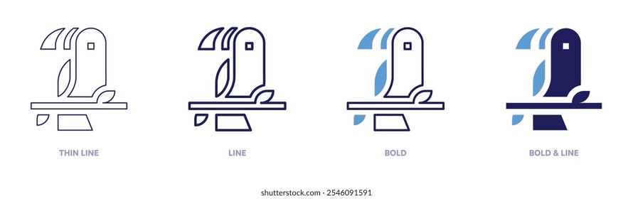 Bird species icon in 4 different styles. Thin Line, Line, Bold, and Bold Line. Duotone style. Editable stroke.