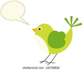 Bird with a speech balloon 
