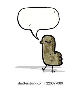 bird with speech bubble cartoon