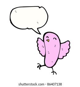 bird with speech bubble cartoon