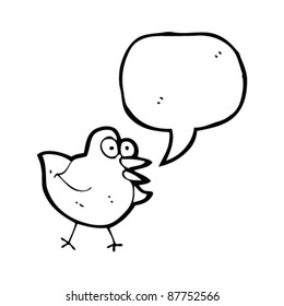 bird with speech bubble cartoon