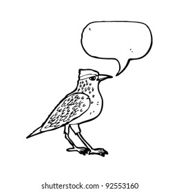 ilustración de pájaro con burbuja de voz