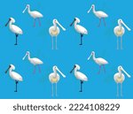 Bird Spoonbill Character Seamless Wallpaper Background