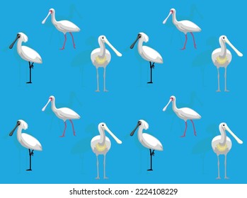 Vogel-Spoonbill-Zeichen - Nahtloser Hintergrund