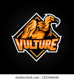 Bird sport vector logo concept isolated on black background. Bird Team Sport Badge Logo