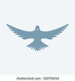 Bird with spread wings
