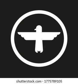  Bird with spread wings, vector icon