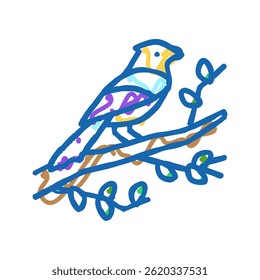 bird spring doodle icon sketch vector. bird spring sign. isolated symbol illustration