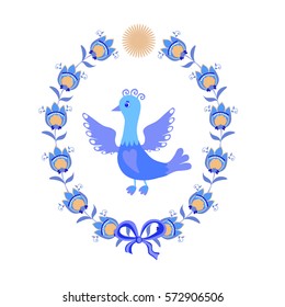 bird, spring, flowers