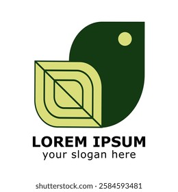 bird and square logo design vector template