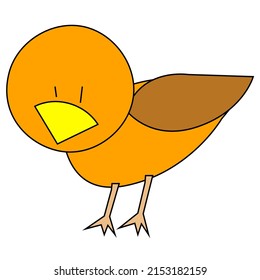 bird stand in cartoon isolated