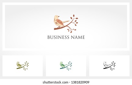 Bird Stand On Branch Logo