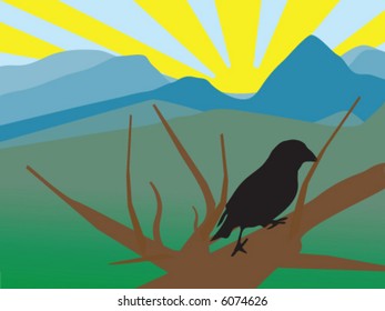 Bird standing on tree