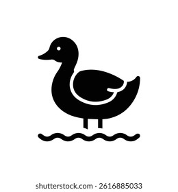 Bird Standing in Water Symbolizing Waterfowl Like Ducks or Swans