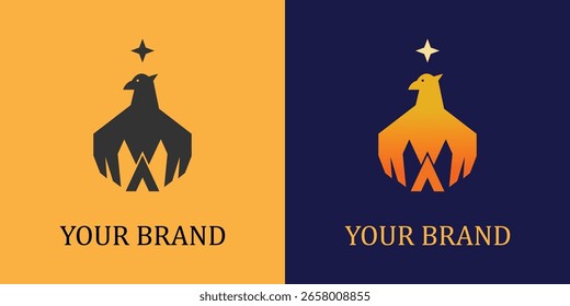 Pájaro y estrella logo Vector