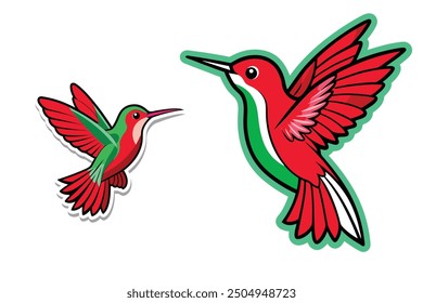 Bird sticker illustration vector design with white background 