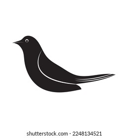 bird stone magpie icon vector illustration template design