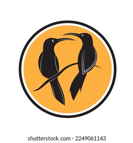 bird stone magpie icon vector illustration template design