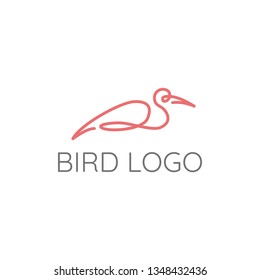 Bird stork logo design template