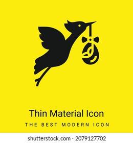 Bird Stork minimal bright yellow material icon