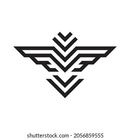 rayas de pájaro con el logotipo de las alas