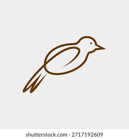 ein Vogel mit einer starken Linie wird zum Logo-Objekt