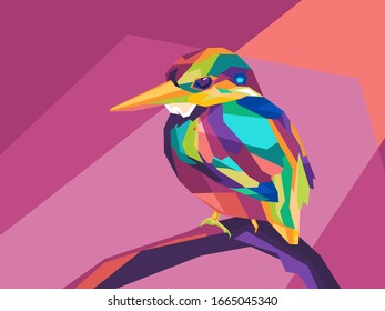 Bird in style pop art portrait