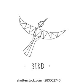 geometric bird drawing