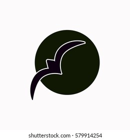 Bird at sunset  icon. Vector design.