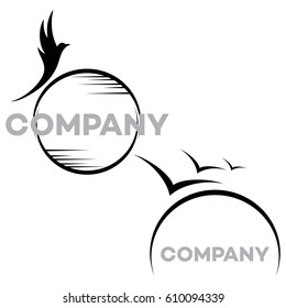 Bird at sunset logo