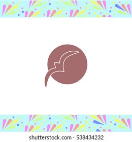 Bird at sunset vector icon on white background. Isolated illustration. Business picture.