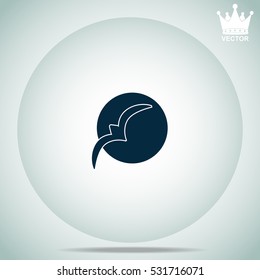 Bird at sunset  vector illustration.