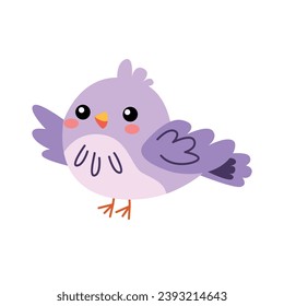  bird surrounded by flowers and leaves in pastel colors. cute and stylized bird