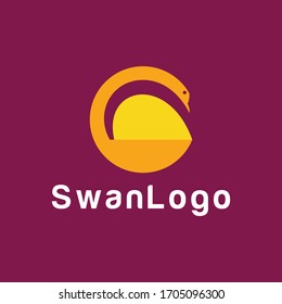 Design-Vektorillustration für Bird Swan Logo mit Gänsesymbol Concept Style.
