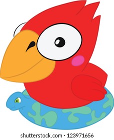 Bird swimming