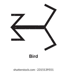 Símbolo de pájaro - símbolo bereber, símbolo amazigh, significado de símbolos bereberes amazigh norafricanos, vector