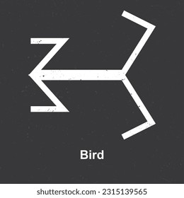 Símbolo de pájaro - símbolo bereber, símbolo amazigh, significado de símbolos bereberes amazigh norafricanos, vector