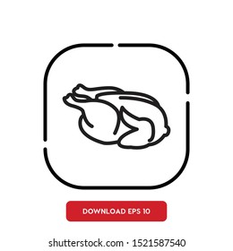 Bird symbol, Chicken  outline vector icon