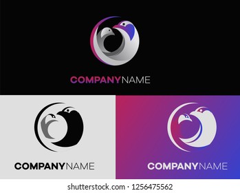 Bird symbol design in round shape