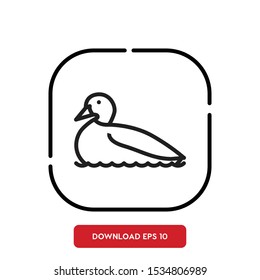 Bird symbol, duck outline vector icon