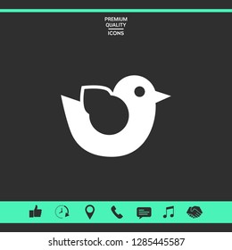 Bird symbol icon. Graphic elements for your design