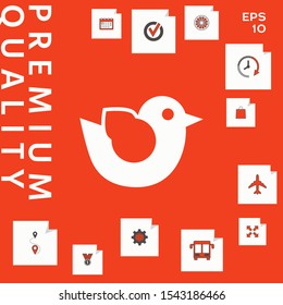 Bird symbol icon. Graphic elements for your design