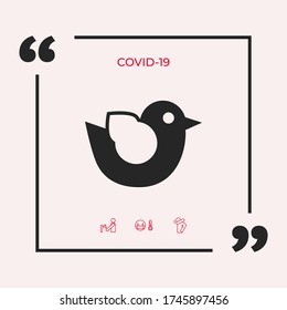 Icono de símbolo de pájaro. Elementos gráficos para su diseño