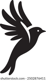 Bird symbol of peace and freedom in simple linear style.