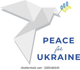 Bird as a symbol of peace. Support Ukraine. Vector illustration. Peace in Ukraine