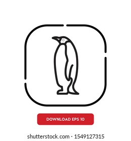 Bird symbol, penguin outline vector icon