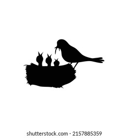 Símbolo de pájaro silueta. Vector de aves